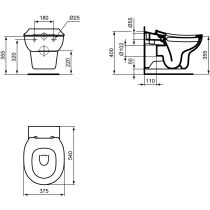 CONTOUR 21 WC závesné detské RIMLESS+ 53,5x36 cm, WC pre 7-11 rokov, S312801