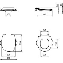 CONTOUR 21 WC sedadlo detské s poklopom,  pre 3-7 rokov, farba červená, S4533GQ