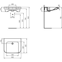 CONTOUR 21 Umývadlo pre telesne postihnutých 65x55 cm, V216801