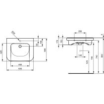 CONTOUR 21 Umývadlo pre telesne postihnutých bez prepadového otvoru, 65x55 cm, S253301