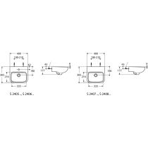 CONTOUR 21 Umývadielko pre telesne postihnutých bez prepadového otvoru, 40x36,5 cm, S240601