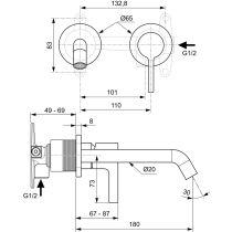JOY umývadlová podomietková batéria, dĺžka vývodu 180 mm, A7378A2