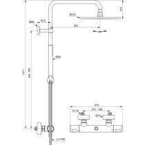 CERATHERM T25 Sprchový systém s termostatickou batériou, A8489XG