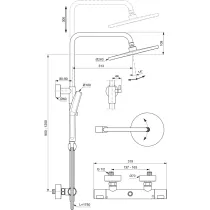 CERATHERM T25 Sprchový systém s termostatickou batériou, s nastaviteľnou výškou, A8495AA