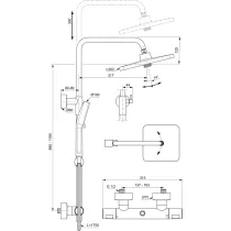 CERATHERM T25 Sprchový systém s termostatickou batériou, s nastaviteľnou výškou, A8498AA
