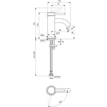 CERALINE NUOVO Umývadlová batéria H65 Blue Start, bez odpadovej garnitúry, BD755AA