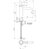 CERALINE NUOVO Umývadlová batéria H120 Blue Start, bez odpadovej garnitúry, BD760XG