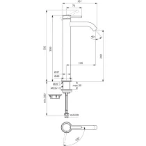 CERALINE NUOVO Umývadlová batéria vysoká  H240 Blue Start, bez odpadovej garnitúry, BD762AA