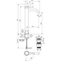 CERALINE NUOVO Umývadlová batéria H240 Blue Start, s klik-klak odpadovou garnitúrou, BD960XG