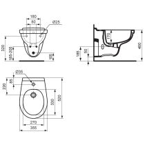 Simplicity bidet závesný, E877301
