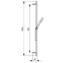 Mara, Sprchová kombinácia tyč 90 cm s 1-funkčnou ručnou sprchou, A4942AA