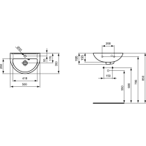 Eurovit umývadielko 50x35 cm, V200101