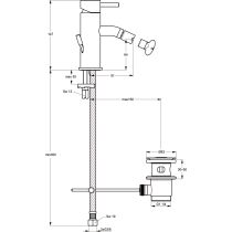 Mara bidetová batéria s odtokovou garnitúrou a flexibilnými hadicami, A9011AA