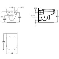 PLAYA WC závesné 55x36 cm, J501901