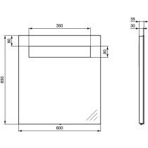 Strada zrkadlo s osvetlením 60 cm, K2476BH