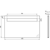 Strada zrkadlo s osvetlením 105 cm, K2479BH