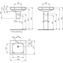 MOMENTS Umývadlo 90 cm, K071501