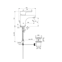 CeraPlan III umývadlová batéria Grande s odpadovou garnitúrou a flexibilnými hadicami, B0704