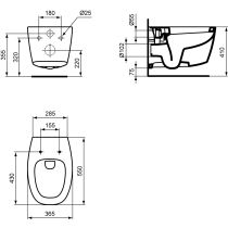 PACK DEA WC závesné 36,5x55 cm, T3290 + DEA WC sedadlo Slow-closing, T6767, farba biela matná