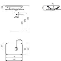 Tonic II umývadlo na dosku 55x40 cm, K083301