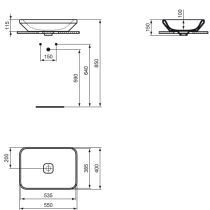 Tonic II umývadlo na dosku 55x40 cm, K0834