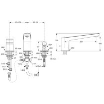 Tonic II vaňová 3-otvorová batéria s vaňovým vývodom, A6349AA