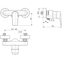 Tesi sprchová batéria nástenná, A6581AA
