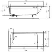 Connect Air vaňa akrylátová 170x75 cm, E106401