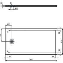 UltraFlat S 160x80x3 cm Sprchová vanička z IdealSolid, K8276FS