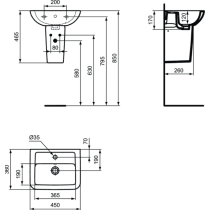EUROVIT+ Umývadielko 45x36 cm, K2848