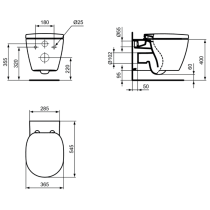 CONNECT WC závesné Aquablade 54x36 cm, E0479