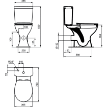 CONTOUR 21 WC kombi misa zvýšená pre invalidov, E883201