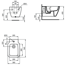 STRADA II Bidet závesný, T297101, T456801