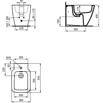 STRADA II Bidet stacionárny, T456701