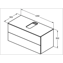 ADAPTO Skrinka pod umývadlo 105 cm, U8597WG
