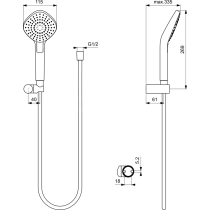 IDEALRAIN EVO Diamond Sprchová sada ED3, B2405AA
