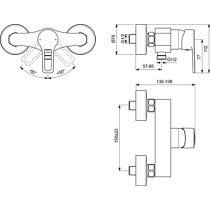 SEVATOP Sprchová batéria nástenná, BC401AA