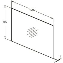 MIRROR & LIGHT Zrkadlo 100x70x0,4 cm, T3369BH