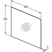 MIRROR & LIGHT Zrkadlo 80x70x0,4 cm, T3368BH