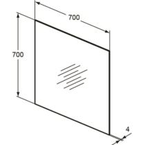 MIRROR & LIGHT Zrkadlo 70x70x0,4 cm, T3367BH