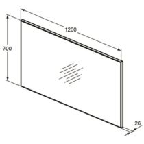 MIRROR & LIGHT Zrkadlo s rámom 120x70x2,6 cm, T3359BH