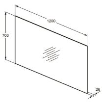 MIRROR &amp; LIGHT Zrkadlo s ambientným podsvietením 120x70x2,6, T3338BH