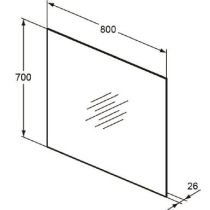 MIRROR & LIGHT Zrkadlo s ambietným podsvietením 80x70x2,6, T3336BH