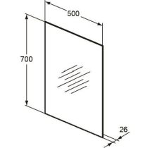 MIRROR & LIGHT Zrkadlo s ambientným podsvietením 50x70x2,6, T3259BH