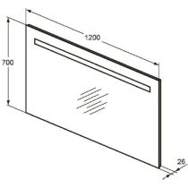 MIRROR & LIGHT Zrkadlo s podsvietením 120x70x2,6, T3344BH