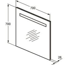 MIRROR & LIGHT Zrkadlo s podsvietením 70x70x2,6, T3341BH