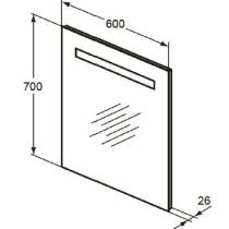 MIRROR & LIGHT Zrkadlo s podsvietením 60x70x2,6, T3340BH