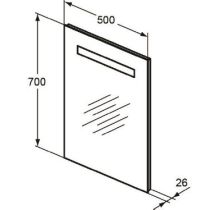 MIRROR & LIGHT Zrkadlo s podsvietením 120x70x2,6, T3339BH