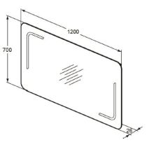 MIRROR & LIGHT Zrkadlo s LED osvetlením a ambietným podsvietením 120x70x2,6, T3353BH