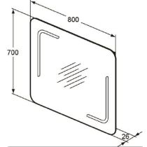 MIRROR & LIGHT Zrkadlo s LED osvetlením a ambietným podsvietením 80x70x2,6, T3351BH